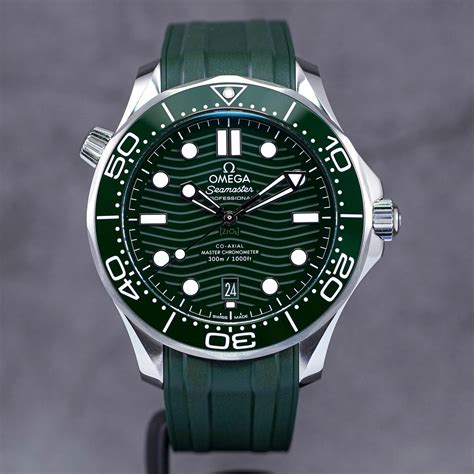 omega seamaster green rubber strap|Omega Seamaster rubber strap replacement.